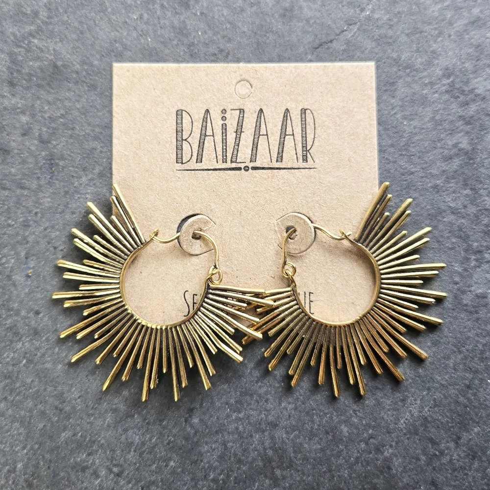 NWT Baizaar Starburst Hoop Earrings - Picture 5 of 5
